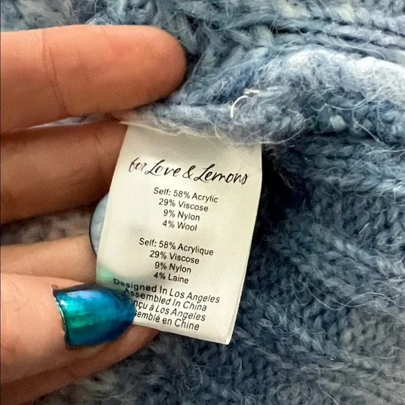 Love and Lemons Blush Purple Multicolor Cardigan Sweater Pockets Wool blend - Picture 3 of 5